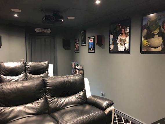 Garage transformed into immersive 3D 4K home cinema